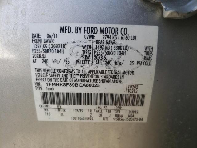 2011 FORD EXPLORER L - 1FMHK8F89BGA80025