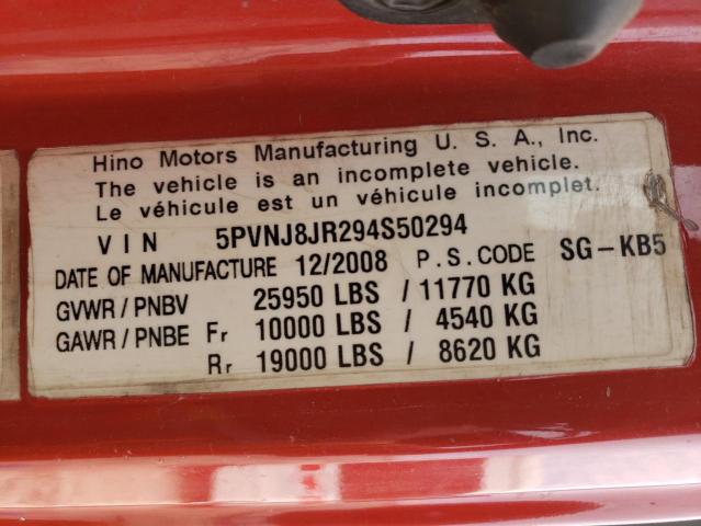 5PVNJ8JR294S50294 Hino 258/268 2009. Фото: 9
