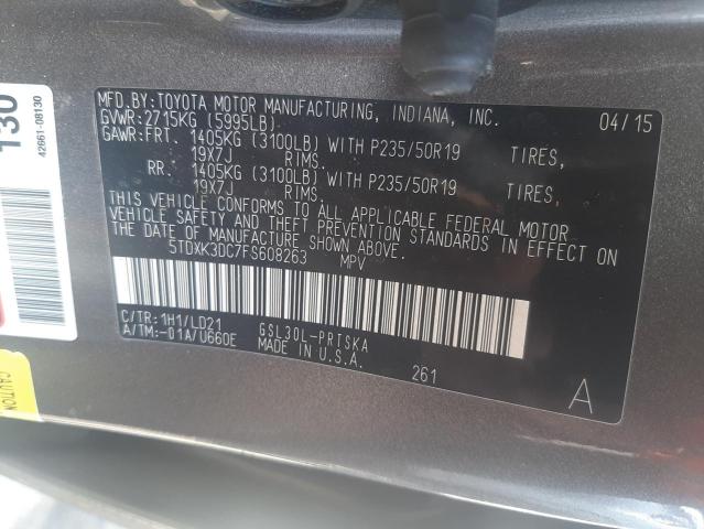 2015 TOYOTA SIENNA SPO 5TDXK3DC7FS608263