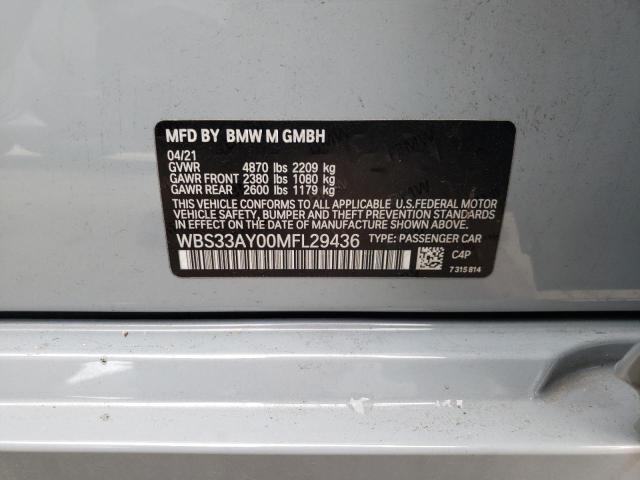 2021 BMW M3 COMPETI WBS33AY00MFL29436