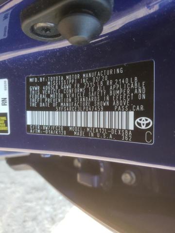 2020 TOYOTA COROLLA SE 5YFS4RCE3LP047459