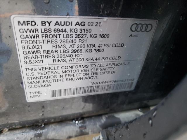 2021 AUDI SQ7 PREMIU WA1AWBF76MD031958