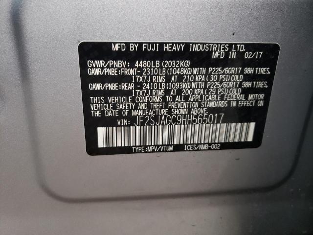 2017 SUBARU FORESTER 2 JF2SJAGC9HH565017