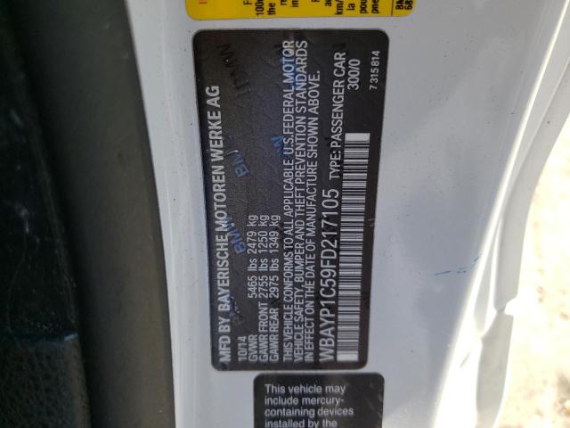 2015 BMW 650 XI WBAYP1C59FD217105