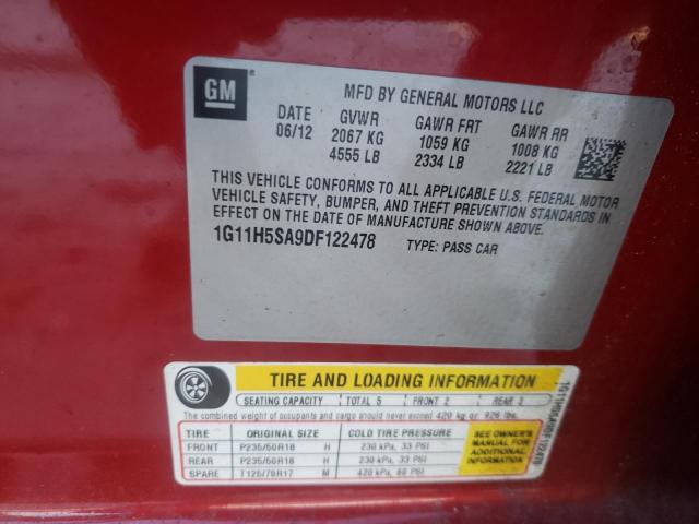1G11H5SA9DF122478 Chevrolet Malibu Ltz 2013. Фото: 9