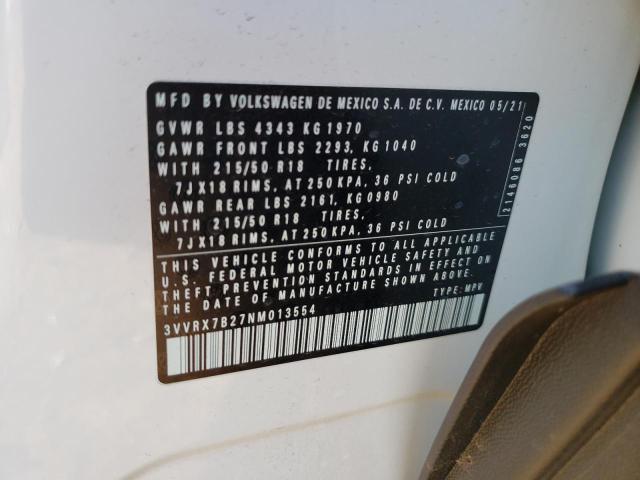 2022 VOLKSWAGEN TAOS 3VVRX7B27NM013554