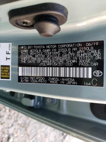 2019 TOYOTA PRIUS - JTDL9RFU5K3011000