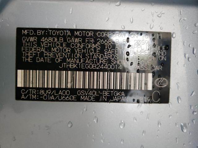 2011 LEXUS ES 350 - JTHBK1EG0B2440014