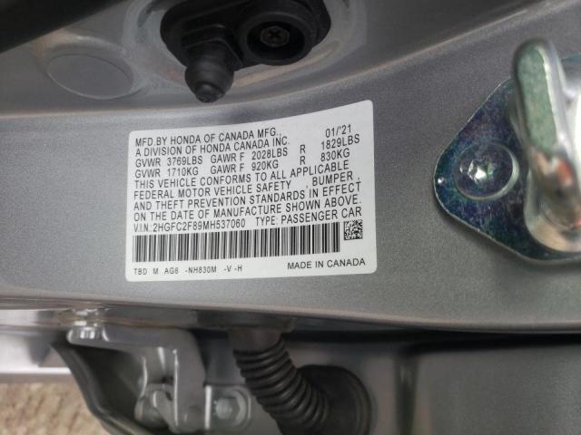 2HGFC2F89MH537060 Honda Civic Spor 2021. Фото: 9