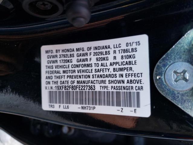 19XFB2F80FE227363 Honda Civic Ex 2015. Фото: 9