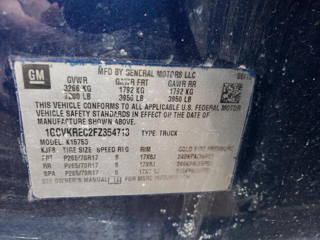 2015 CHEVROLET SILVERADO 1GCVKREC2FZ354713
