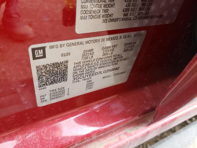 2020 CHEVROLET SILVRDO LT 3GCUYEED7LG258082