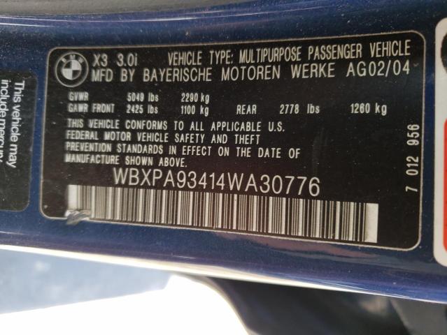 WBXPA93414WA30776 BMW X3
