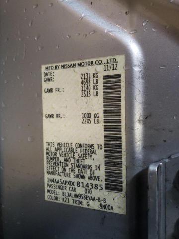 2013 NISSAN MAXIMA S - 1N4AA5APXDC814385