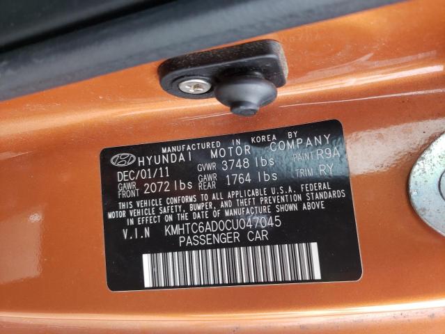 2012 HYUNDAI VELOSTER - KMHTC6AD0CU047045