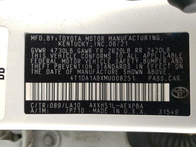 2021 TOYOTA AVALON LIM 4T1DA1ABXMU008251