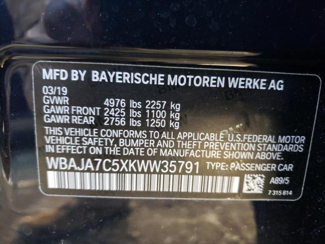 2019 BMW 530 XI WBAJA7C5XKWW35791
