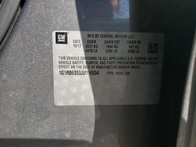 2018 CHEVROLET VOLT PREMI 1G1RB6S53JU116034