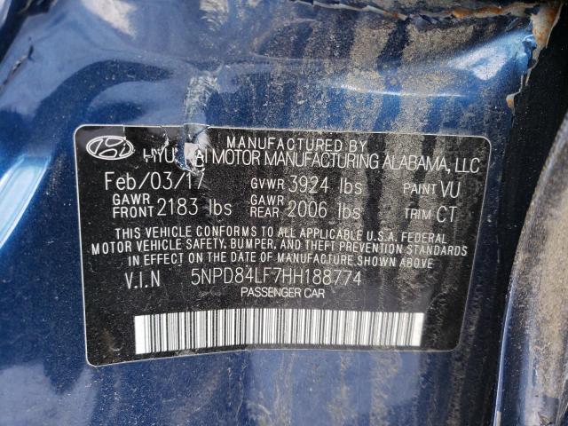 2017 HYUNDAI ELANTRA SE 5NPD84LF7HH188774