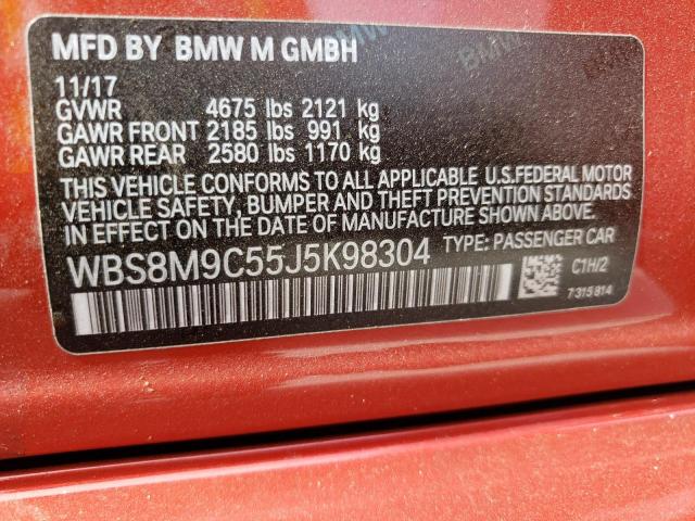 2018 BMW M3 WBS8M9C55J5K98304