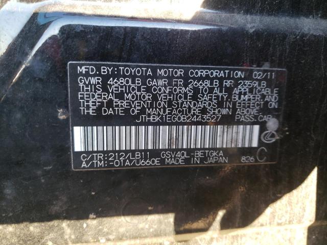 2011 LEXUS ES 350 - JTHBK1EG0B2443527