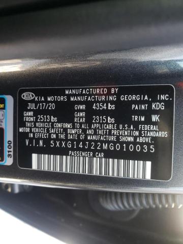 2021 KIA K5 LXS 5XXG14J22MG010035