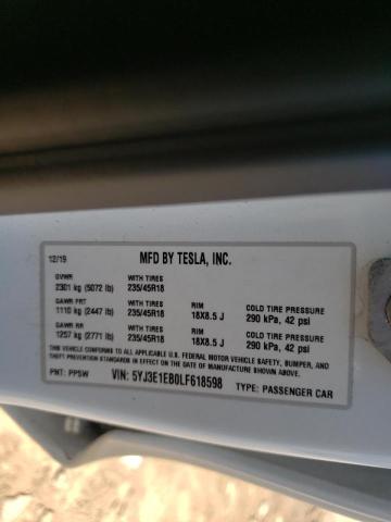 5YJ3E1EB0LF618598 Tesla MODEL 3