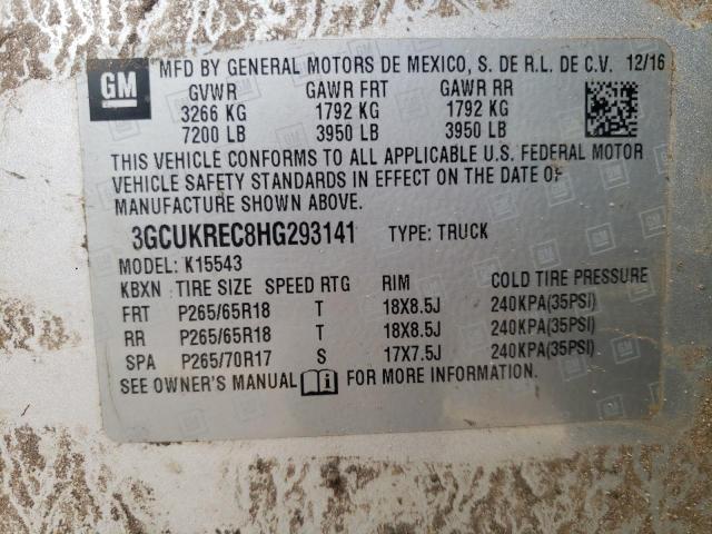 2017 CHEVROLET SILVRDO LT 3GCUKREC8HG293141