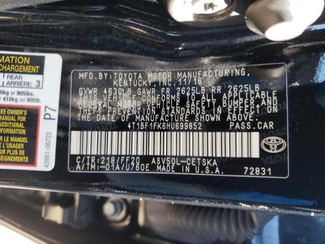 2017 TOYOTA CAMRY LE 4T1BF1FK6HU699852