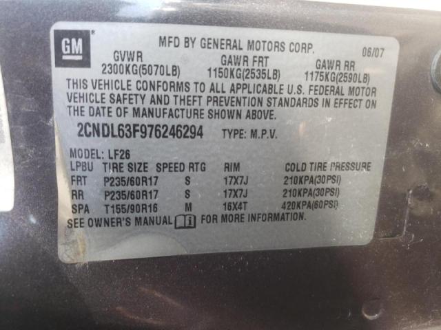 2CNDL63F976246294 Chevrolet Equinox Lt 2007. Фото: 9