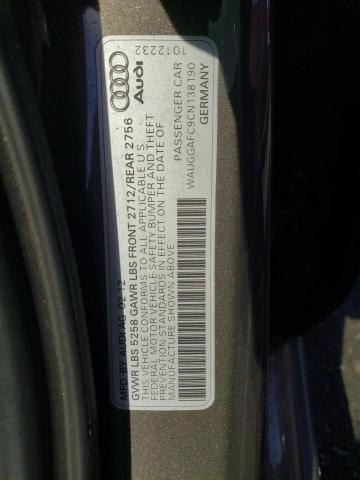 WAUGGAFC9CN138190 Audi A6 Premium 2012. Фото: 9