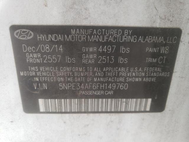 2015 HYUNDAI SONATA SPO 5NPE34AF6FH149760