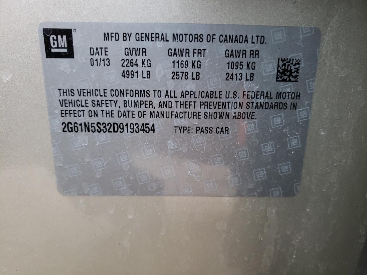 2013 CADILLAC XTS - 2G61N5S32D9193454