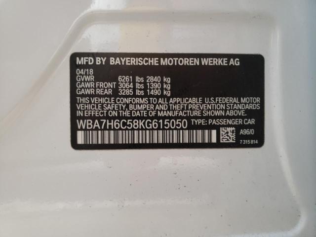 2019 BMW M760 XI WBA7H6C58KG615050