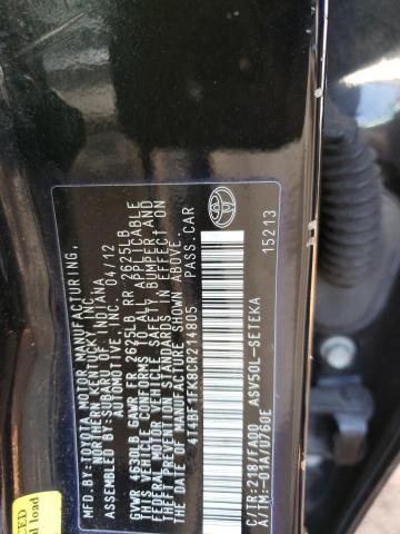 4T4BF1FK8CR214805 Toyota Camry Base 2012. Фото: 9