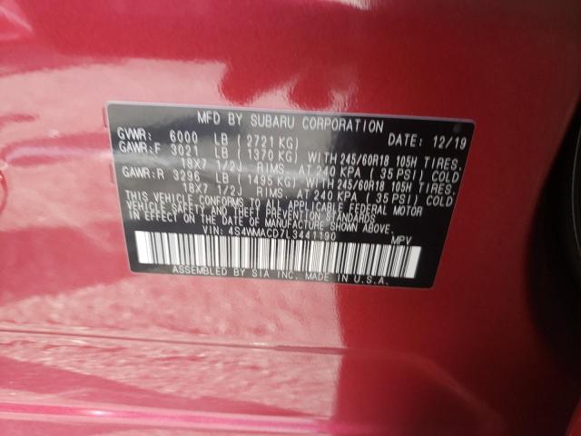 2020 SUBARU ASCENT PRE 4S4WMACD7L3441190