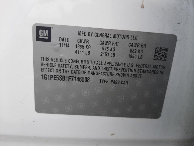1G1PE5SB1F7146508 Chevrolet Cruze Lt 2015. Фото: 9