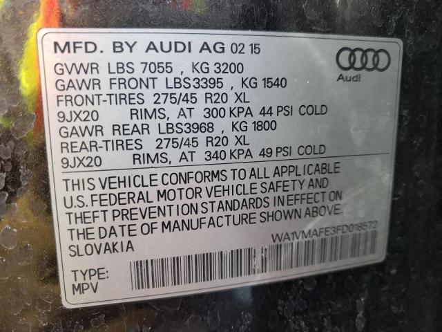2015 AUDI Q7 TDI PRE WA1VMAFE3FD018572