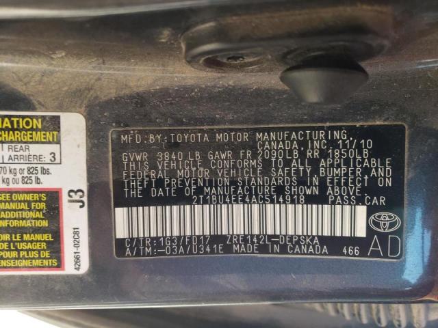 2010 TOYOTA COROLLA BA - 2T1BU4EE4AC514918