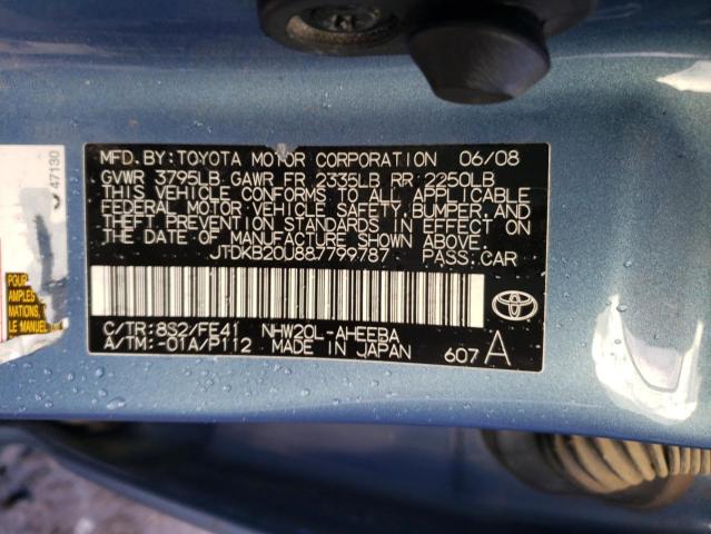 JTDKB20U887799787 Toyota Prius 2008. Фото: 9
