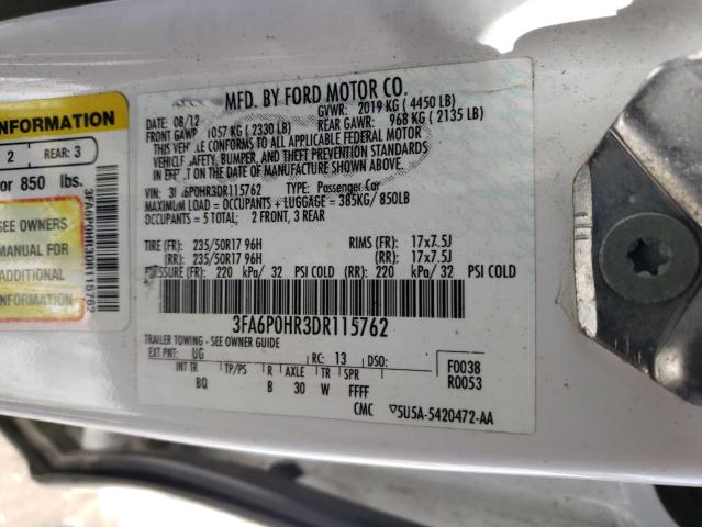 2013 FORD FUSION SE - 3FA6P0HR3DR115762