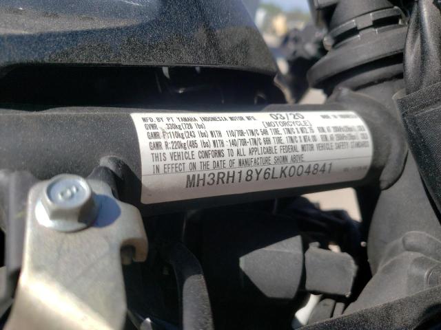 2020 YAMAHA YZFR3 A MH3RH18Y6LK004841