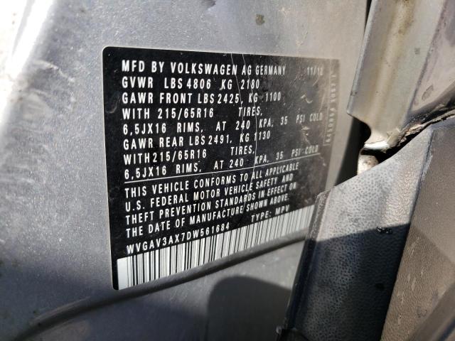 WVGAV3AX7DW561684 Volkswagen Tiguan S 2013. Фото: 9