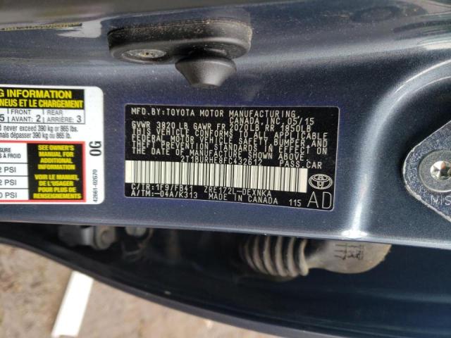 2015 TOYOTA COROLLA L 2T1BURHE8FC432612