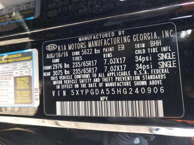 2017 KIA SORENTO LX 5XYPGDA55HG240906