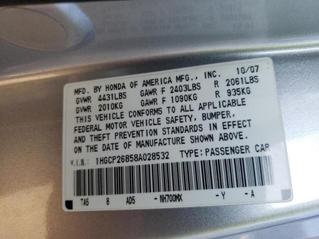 1HGCP26858A028532 Honda Accord Exl 2008. Фото: 9