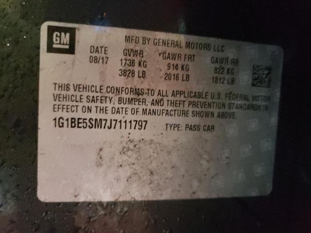 2018 CHEVROLET CRUZE LT 1G1BE5SM7J7111797