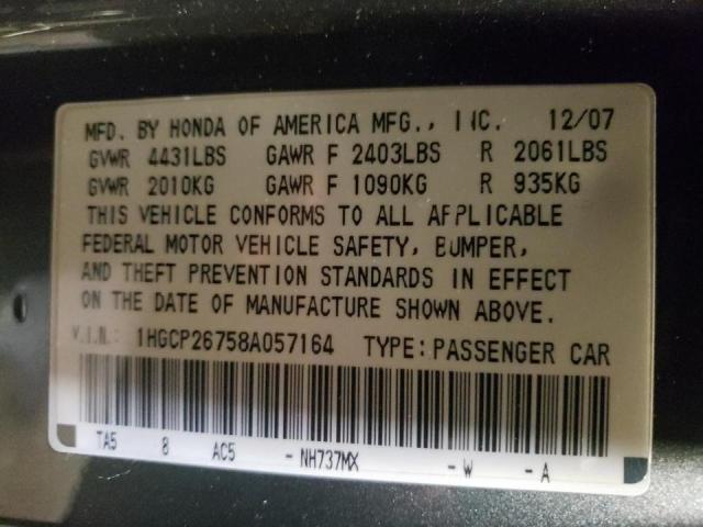 1HGCP26758A057164 Honda Accord Ex 2008. Фото: 9
