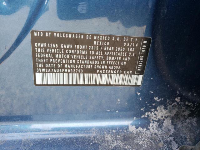 2015 VOLKSWAGEN GOLF TDI 3VW2A7AU6FM032793