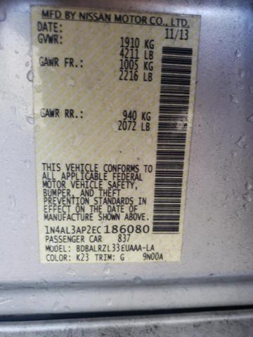 NISSAN ALTIMA 2014 SILVER Photo 10